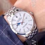 Perfect Replica Rolex Datejust Stainless Steel Case White Moonphase Dial 41mm Watch